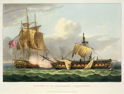 The Capture of La Vengeance, August 21st 1800, engraved by Thomas Sutherland for J. Jenkins